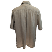 Lands’ End chemise 100% lin kaki manches courtes une poche taille L/XL