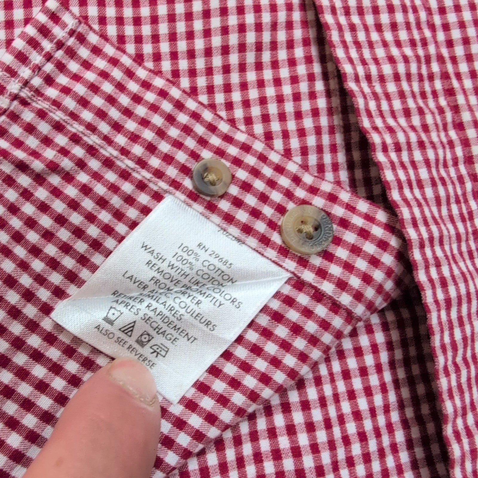 Chemise Pendleton L Western Rouge Carreaux 100% Coton 2 Poches manches longues