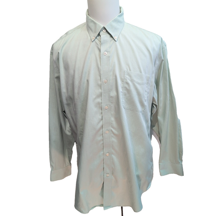 Chemise Land's End XL XXL Vert Supima Pinpoint 100% Coton Tailored Fit
