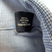 Chemise Chaps Homme Taille M Bleu Micro Carreaux Regular Fit Coton Poche