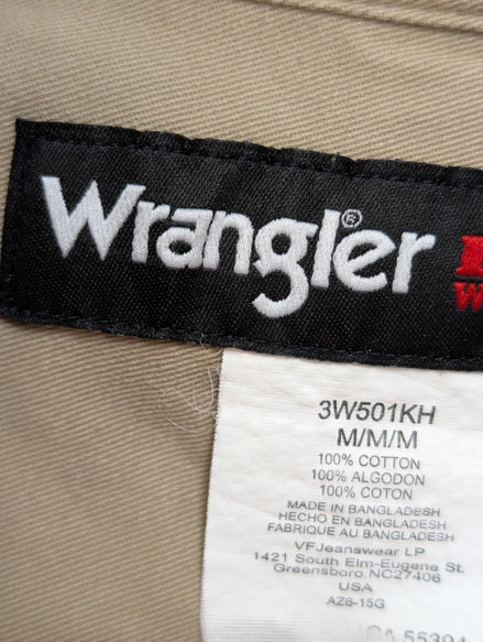 Chemise Wrangler Riggs Workwear Taille M Marron Camel Vintage