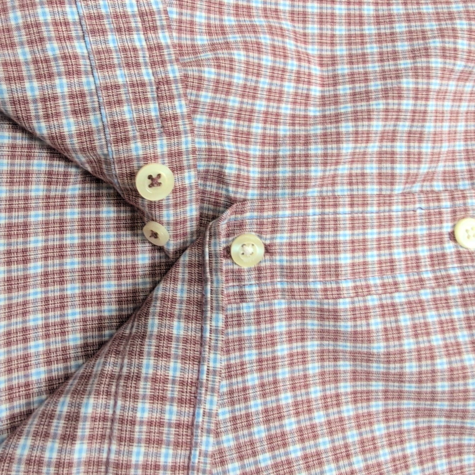 Chemise Dockers bordeaux carreaux manches longues 1 poche XL
