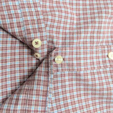 Chemise Dockers bordeaux carreaux manches longues 1 poche XL