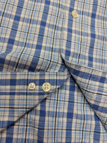 Chemise Chaps manches courtes bleu à carreaux taille L #229msch