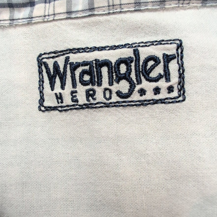 Chemise Wrangler Hero Manches Courtes Bleue à Carreaux à Poche Taille XL