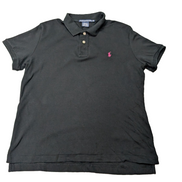 Polo manches courtes Ralph Lauren Sport femme XL taille S/M noir logo rose
