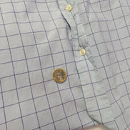 Chemise Polo Ralph Lauren Shirt XXL Carreaux Bleu Clair Blanc Col Classique