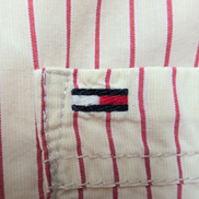 Chemise Tommy Hilfiger Denim blanc cassé rayures rouges manches courtes taille L