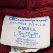 Sweat à Capuche CHAMPION Vintage Homme S Bordeaux Hoodie Logo Brodé Rare