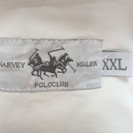 Chemise Harvey Miller Polo Club blanche manches courtes 100% coton XXL
