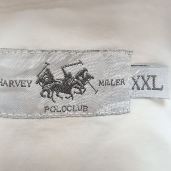 Chemise Harvey Miller Polo Club blanche manches courtes 100% coton XXL