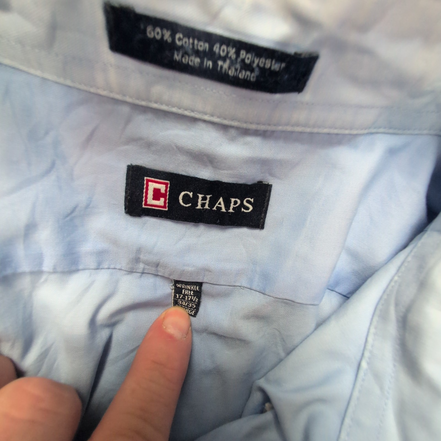 Chemise CHAPS bleue unie taille XL/XXL #173e