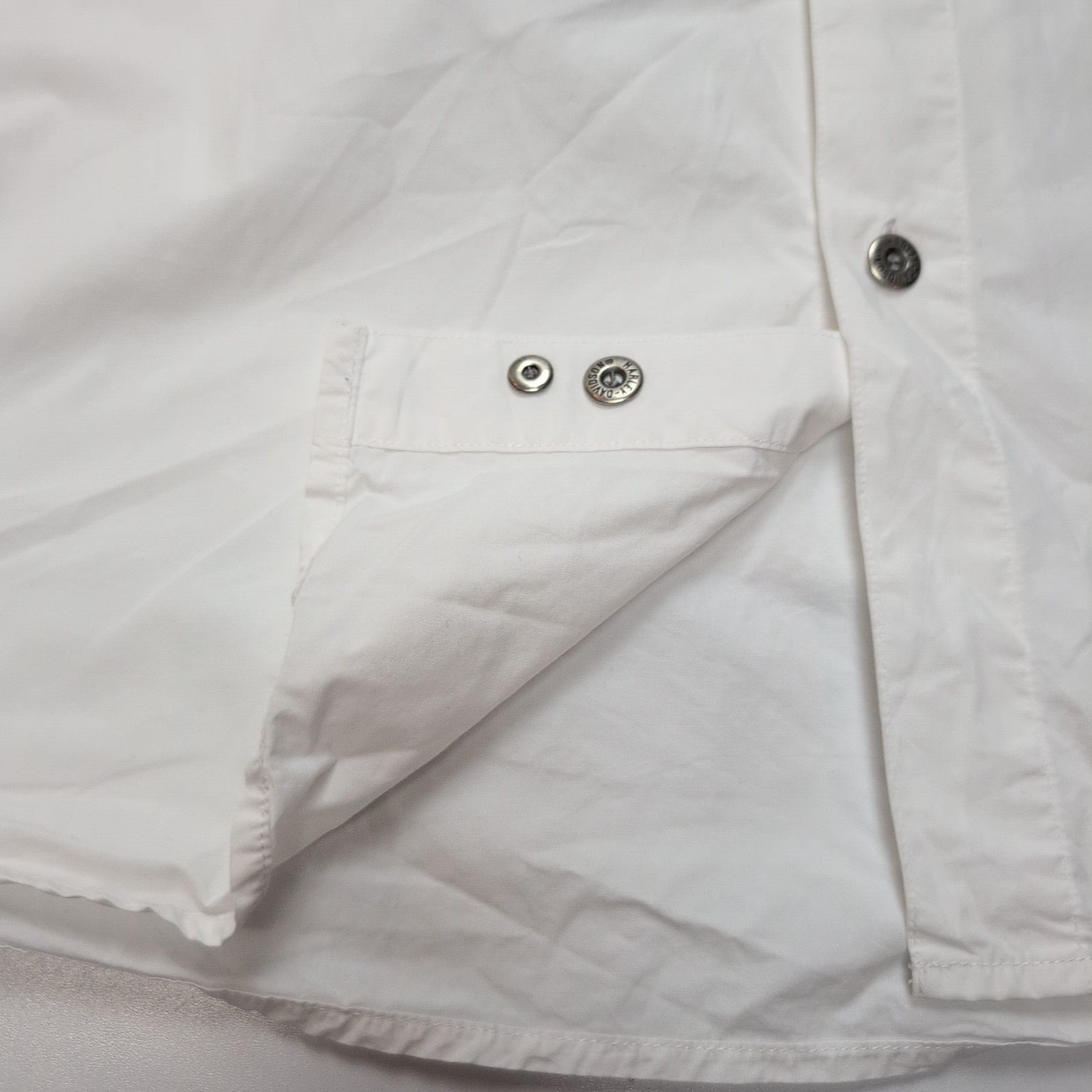 Chemise Harley-Davidson XL Blanche Brodée 100% Coton Boutons Métal HD