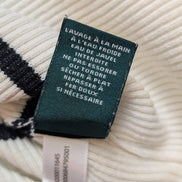 Pull Ralph Lauren (Lauren) Femme XL Col Roulé Rayé Blanc Cassé Noir Plaque Logo