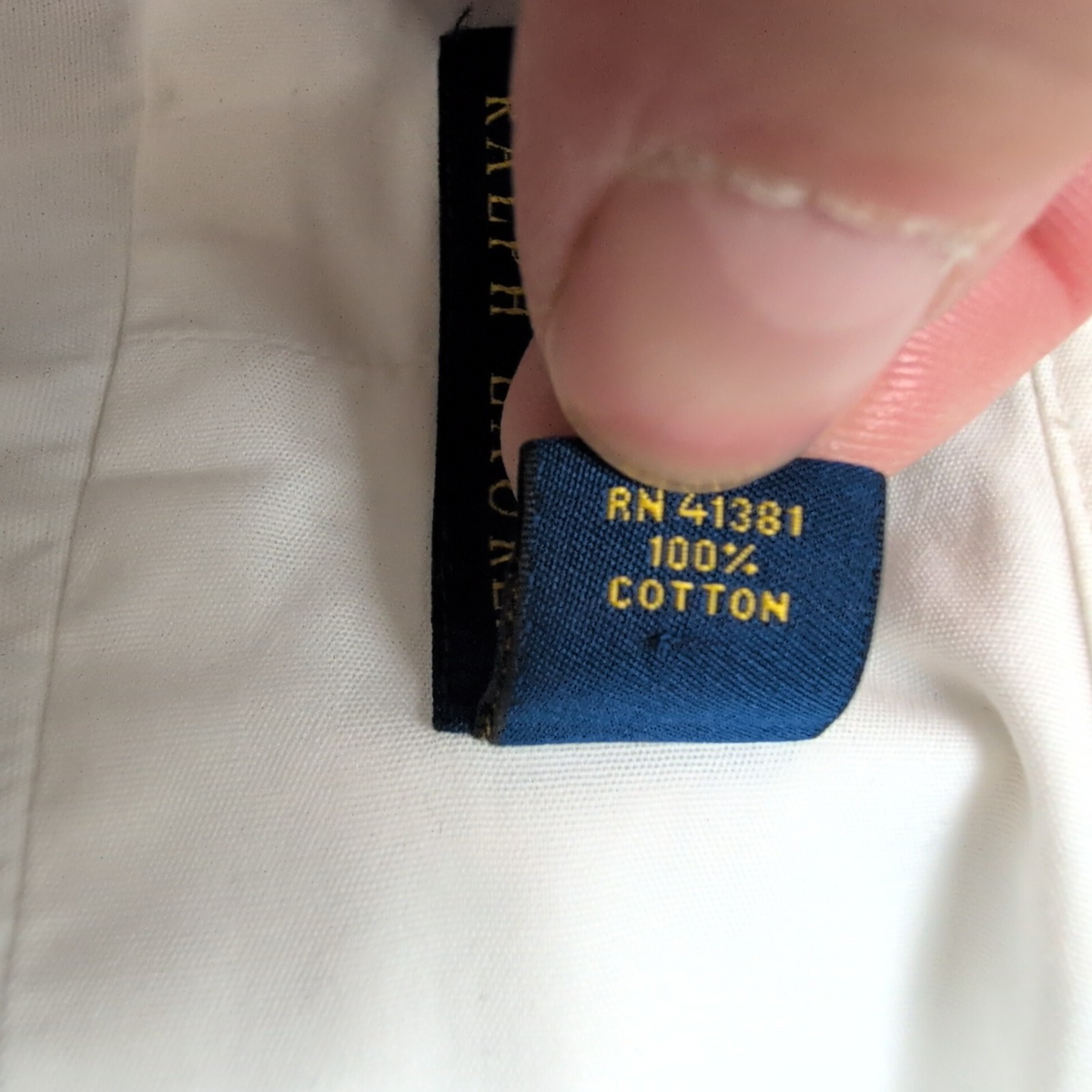 Chemise Polo Ralph Lauren XXL Blanche Unie Manches Longues Coton