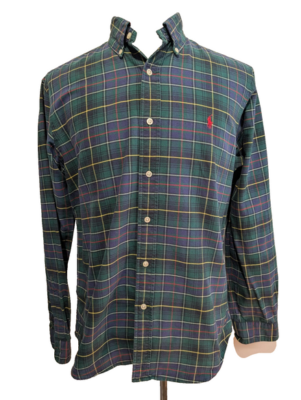 Chemise Ralph Lauren Carreaux Multicolores Manches Longues Custom Fit - Taille M