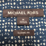 Chemise Michael Kors M Bleu Micro Motif Blanc 100% Coton manches longues