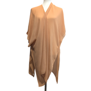 Cape Femme L.I.B New York Marron Clair Plissée Kimono Par-Dessus Neuve