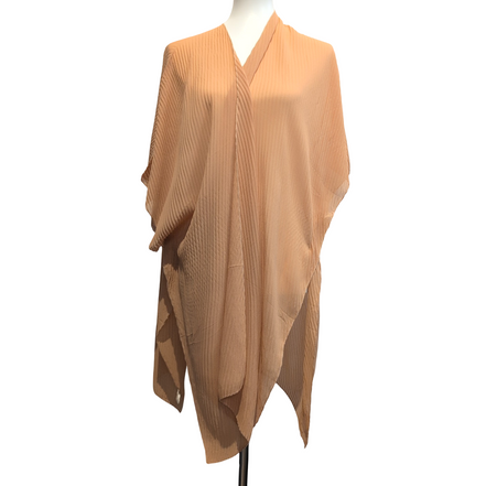 Cape Femme L.I.B New York Marron Clair Plissée Kimono Par-Dessus Neuve