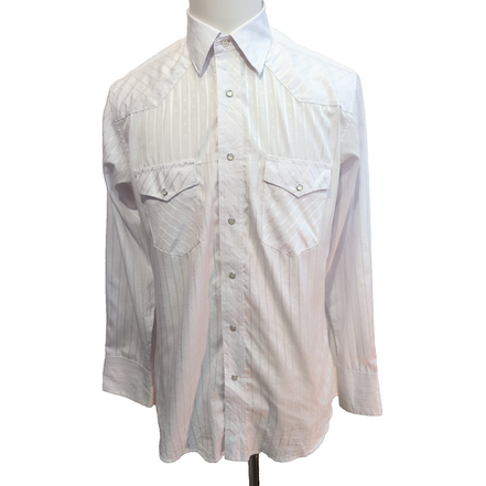 Chemise Wrangler Western Blanche à Rayures Brillantes - Taille M