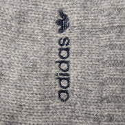Pull ADIDAS Vintage Col Zippé 80% Laine Gris Logo Brodé Femme Taille L