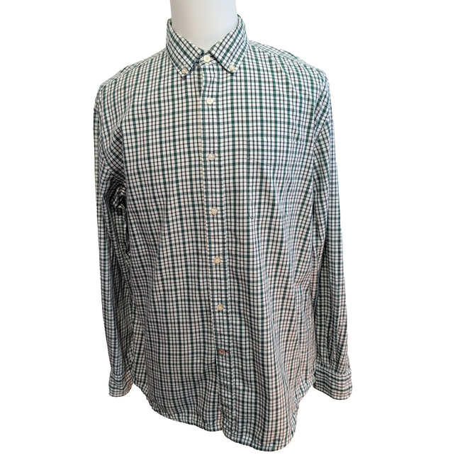 Chemise Tommy Hilfiger CHEERS!! Homme L Classic Fit Verte Carreaux Coton