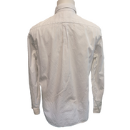 Chemise Ralph Lauren L blanc uni 100% coton logo bleu marine excellent état