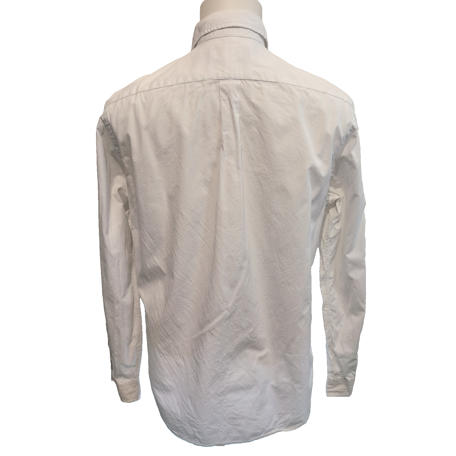 Chemise Ralph Lauren L blanc uni 100% coton logo bleu marine excellent état