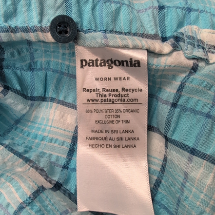 Chemise Patagonia L Bleu Turquoise Gaufrée Coton Organique Manches Courtes