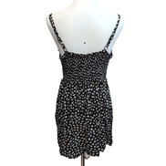Robe d'été Femme M Noire Fleurie Marguerites 100% Viscose Bretelles Réglables