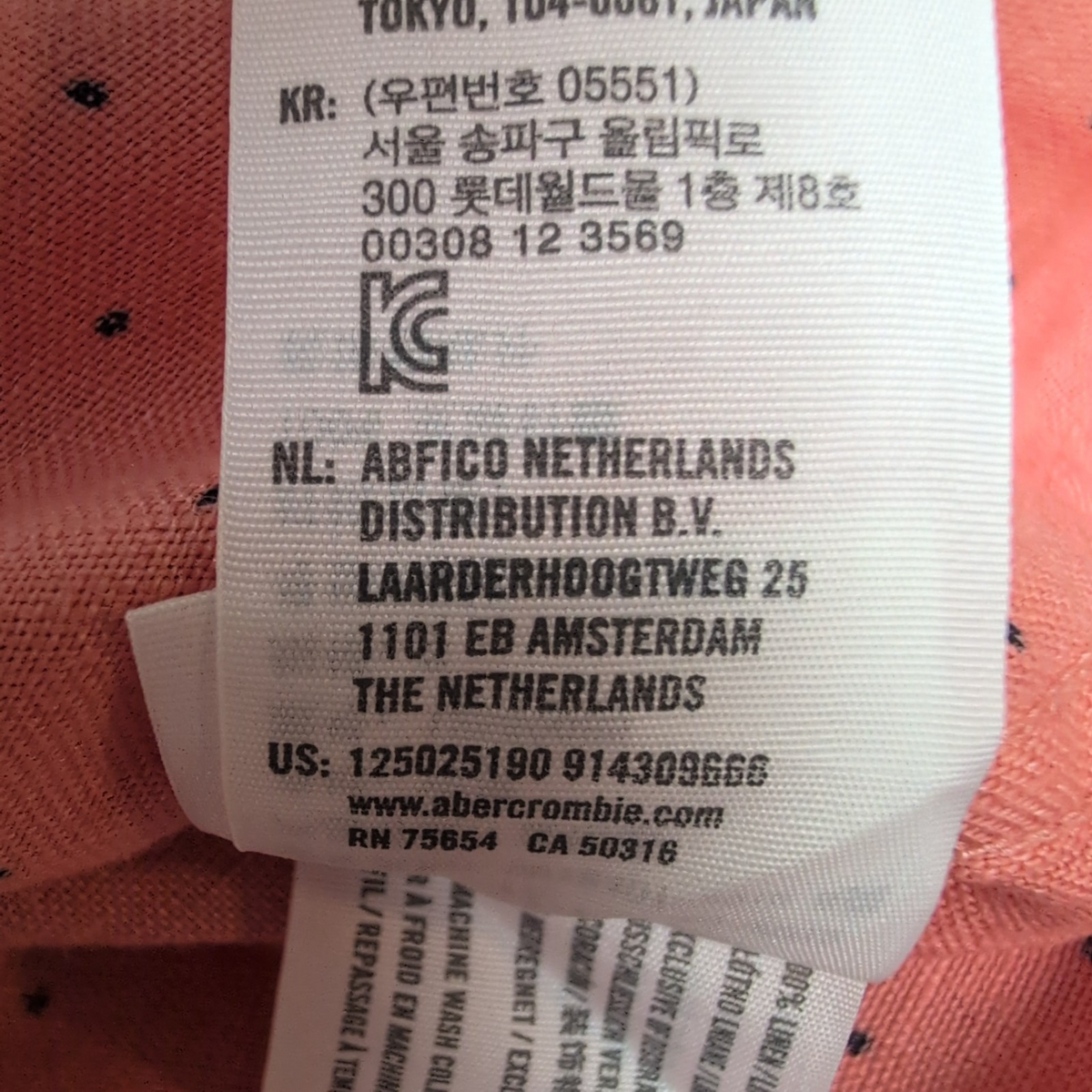 Chemise Abercrombie & Fitch 100% Lin Corail Pois Manches Longues Taille S