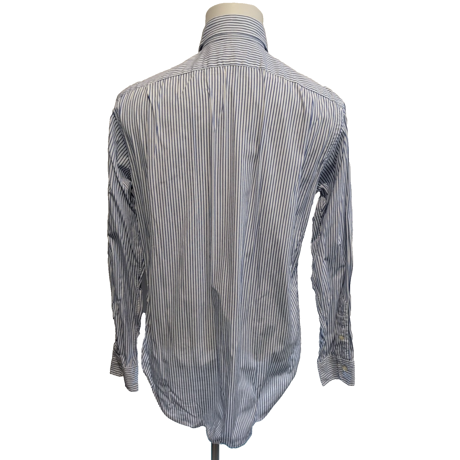 Chemise Polo Ralph Lauren M Bleue Rayures Classic Fit Col Classique Coton Shirt