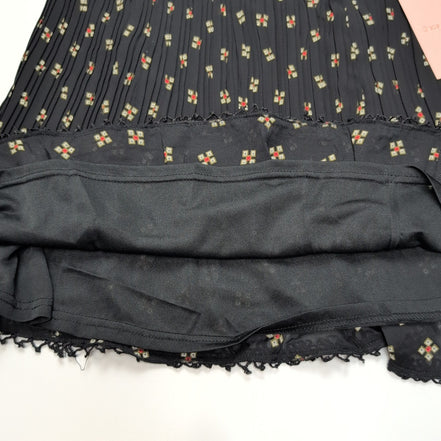 Mini Jupe Femme Grace & Mila Lucas Taille M Noire Plissée Dentelle Neuve