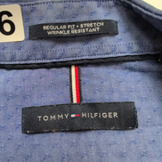 Chemise Tommy Hilfiger Homme Taille M/L Bleue Stretch Coton Micro Motif
