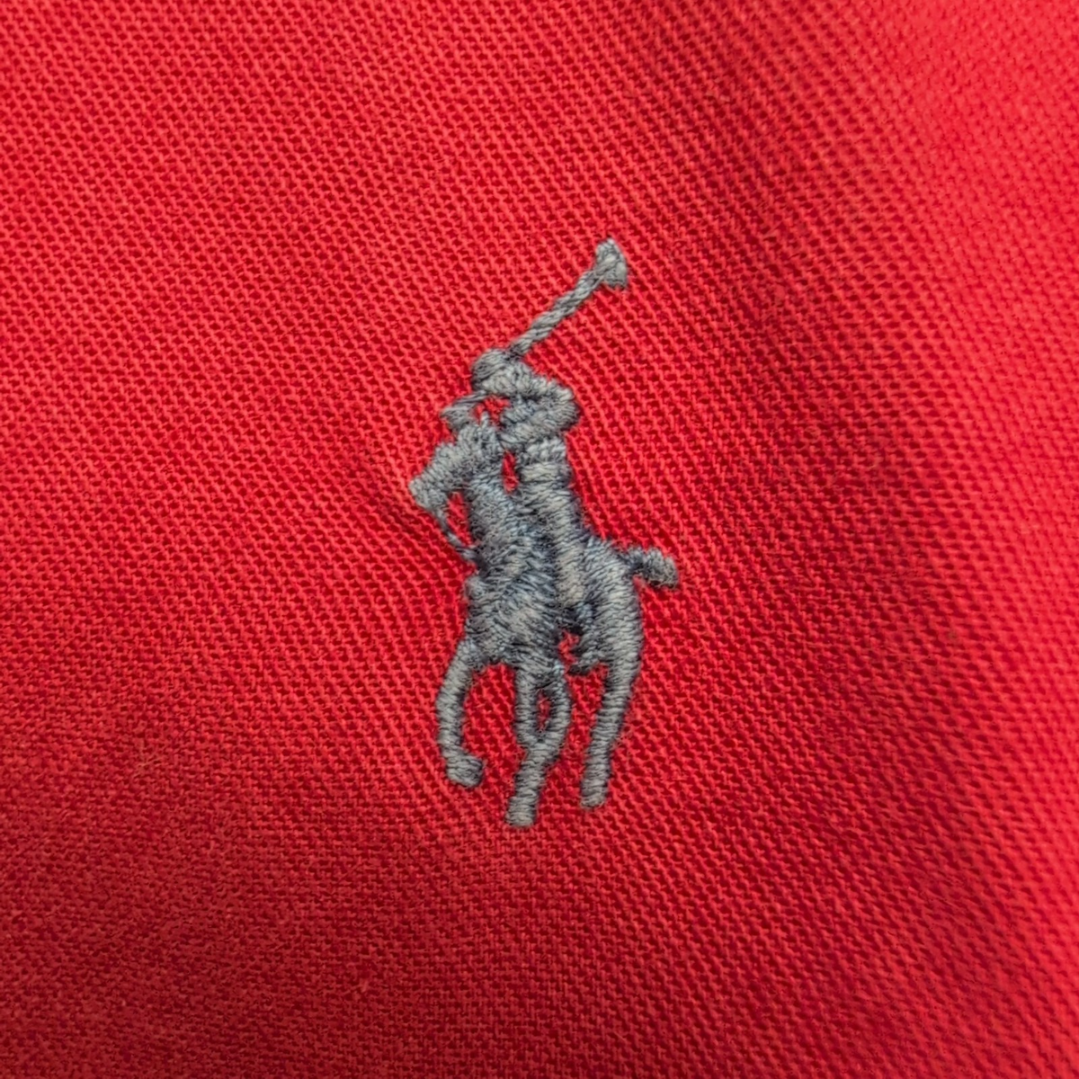 Chemise Ralph Lauren L/XL Rouge Unie Vintage Logo Gris Button Down Shirt