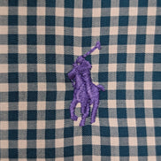 Chemise Polo Ralph Lauren Shirt L Classic Fit Vichy Vert Manches Courtes Button 