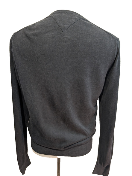 Pull Tommy Hilfiger - Col V - Noir Profond - Soie & Coton - Taille M