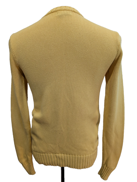 Pull POLO Ralph Lauren - Col rond Jaune 100% Coton - Coupe étroite - Taille L/S