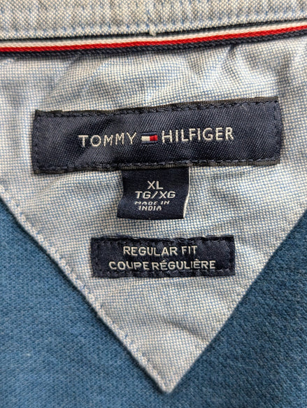 Polo Tommy Hilfiger bleu pétrole taille XL #280poltom