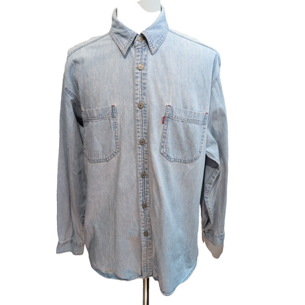Chemise Levi's XL Jean Bleu 100% Coton 2 Poches Boutons Métal Logo