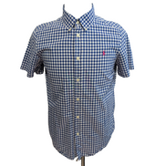 Chemise Ralph Lauren Garçon Junior XL 18/20 Carreaux Bleu Logo Rose