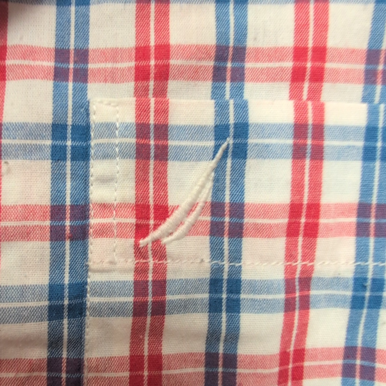 Chemise Nautica Classic Fit S bleu blanc rouge à carreaux manches courtes