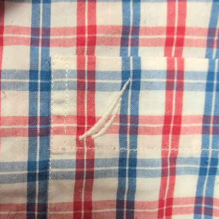 Chemise Nautica Classic Fit S bleu blanc rouge à carreaux manches courtes