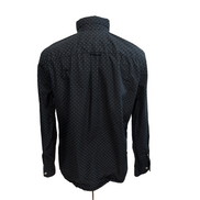 Chemise American Eagle L Noire Pois Blancs 100% Coton Poche Homme