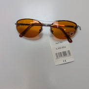 Lunettes de soleil Y2K Aesthetic Cœur Strass Teintées Orange Ambre