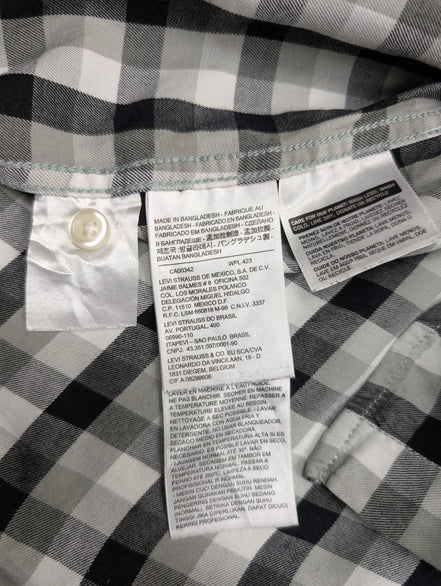 Chemise Levi's Western Noir et Blanc Carreaux Pressions Nacrées - Taille L