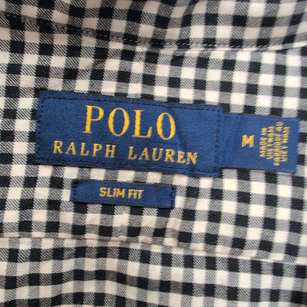 Chemise Polo Ralph Lauren M Slim Fit Noire Blanche Carreaux Shirt Col Classique