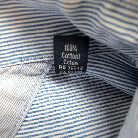 Chemise Tommy Hilfiger Homme L/XL Bleu Fines Rayures Coton Minimaliste