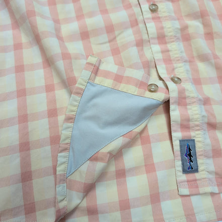 Chemise Patagonia XL Saumon Crème Carreaux Nylon Recyclé Poches Zip