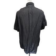 Chemise Ralph Lauren M Lin Soie Gris Anthracite Logo Vert Classic Fit